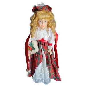 Dynasty Doll Collection Red Plaid Holiday Doll
